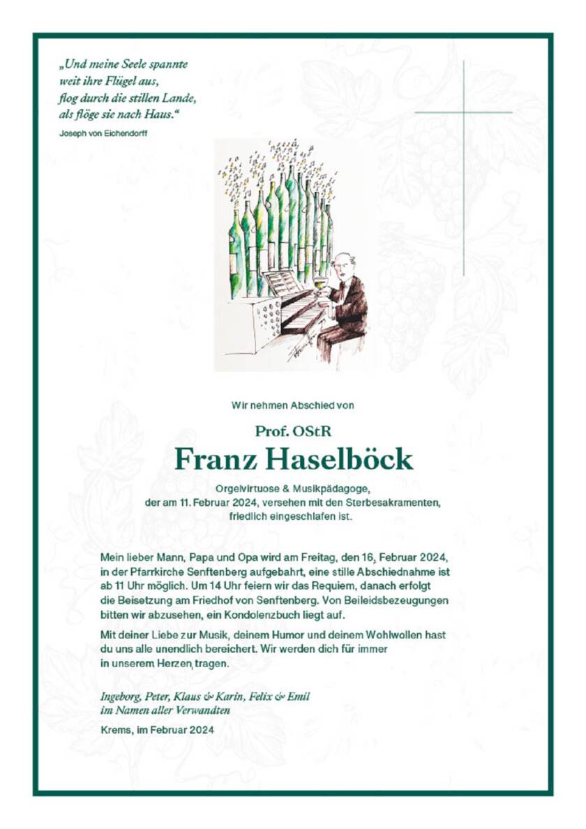 Haselböck Franz Bestattung Hofbauer